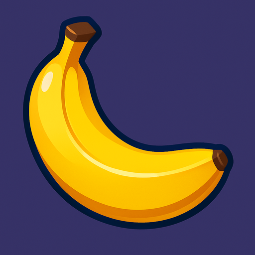 Bir muz fotosu 3d.
In-Game asset.  2d.  High contrast.  No shadows