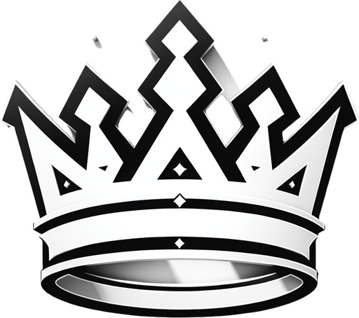 White crown.
Single Game Texture.  In-Game asset.  2d.  Blank background.  High contrast.  No shadows