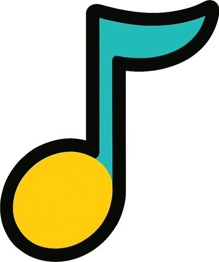 2D muzik notasi.
In-Game asset.  2d.  High contrast.  No shadows