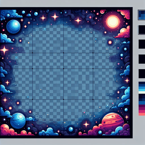 space background.
Single Game Texture. In-Game asset. 2d. Blank background. High contrast. No shadows.