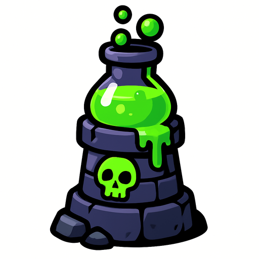 poisonTowerAsset.
In-Game asset.  2d.  High contrast.  No shadows