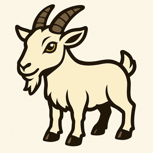 Goat.
In-Game asset.  2d.  High contrast.  No shadows