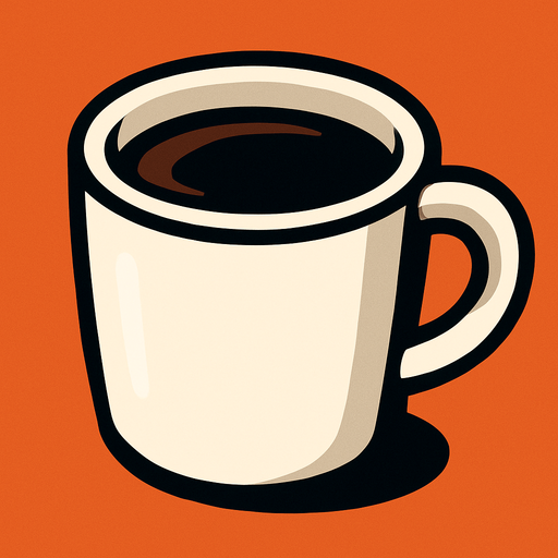 a coffee.
In-Game asset.  2d.  High contrast.  No shadows