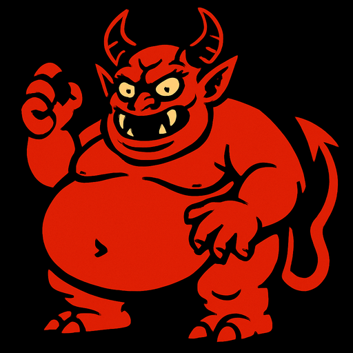 fat demon.
In-Game asset.  2d.  High contrast.  No shadows