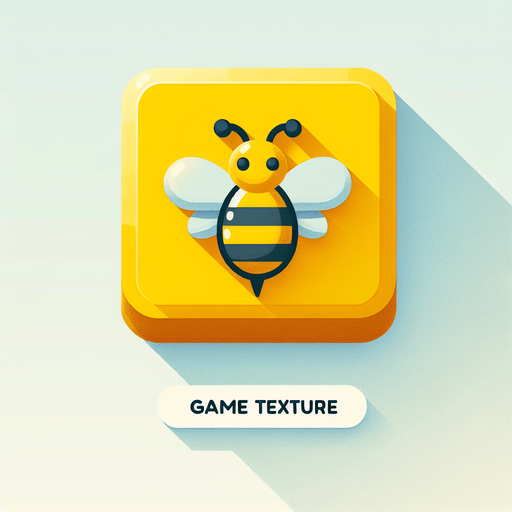 a yellow bee.
Single Game Texture. In-Game asset. 2d. Blank background. High contrast. No shadows.