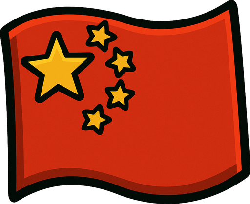 china flag.
In-Game asset.  2d.  High contrast.  No shadows