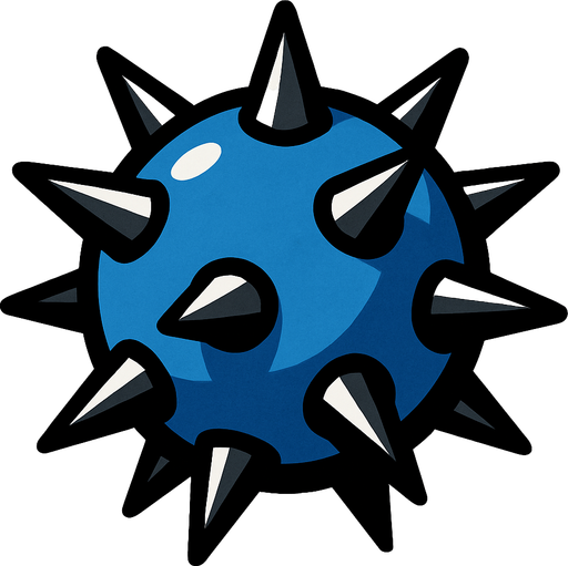 Sphere with spikes on it.
In-Game asset.  2d.  High contrast.  No shadows