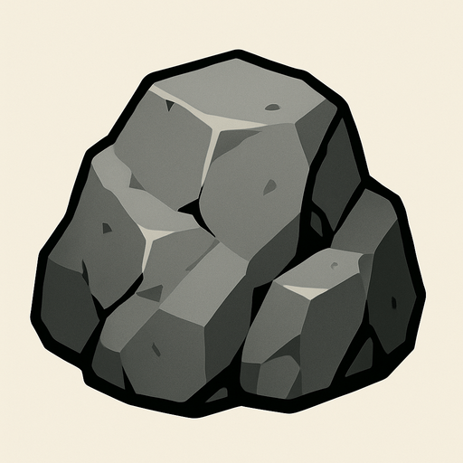Gray rock.
In-Game asset.  2d.  High contrast.  No shadows