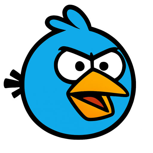 Angry birds blue bird.
In-Game asset.  2d.  High contrast.  No shadows