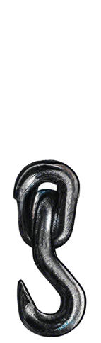 Draw a black chain from the top of the hook to the top of the image