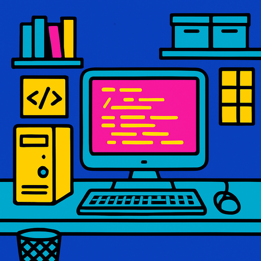 Fond d'écran salle de programmation.
In-Game asset.  2d.  High contrast.  No shadows