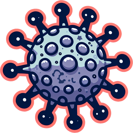 virus 2d.
Single Game Texture. In-Game asset. 2d. Blank background. High contrast. No shadows.