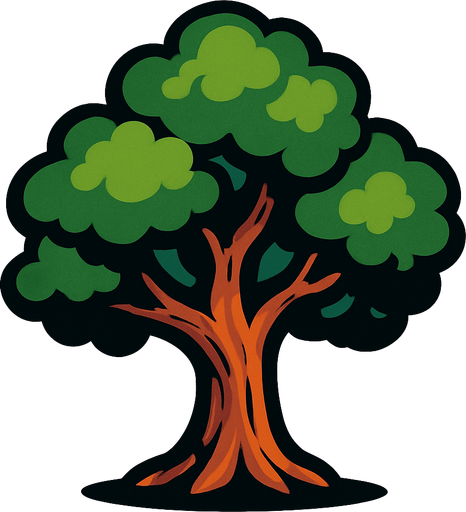 Ağaç.
In-Game asset.  2d.  High contrast.  No shadows