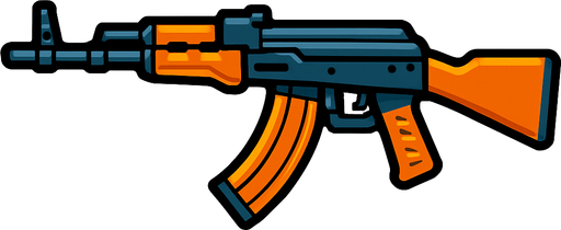 Rifle.
In-Game asset.  2d.  High contrast.  No shadows