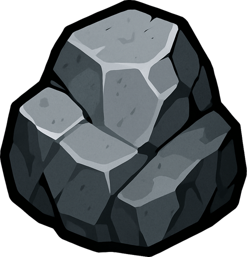 stone 2d no background.
In-Game asset.  2d.  High contrast.  No shadows