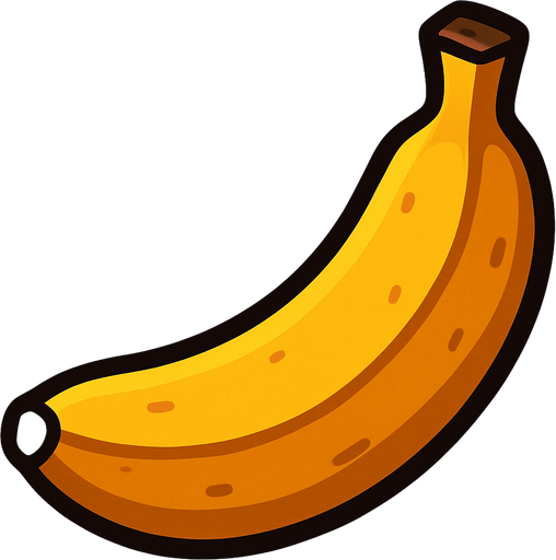 fruit_banana.
In-Game asset.  2d.  High contrast.  No shadows