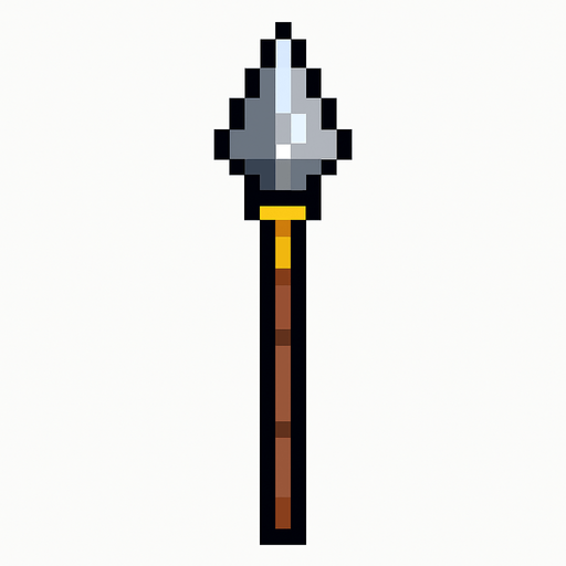 Generame una lanza pixelar.
In-Game asset.  2d.  High contrast.  No shadows