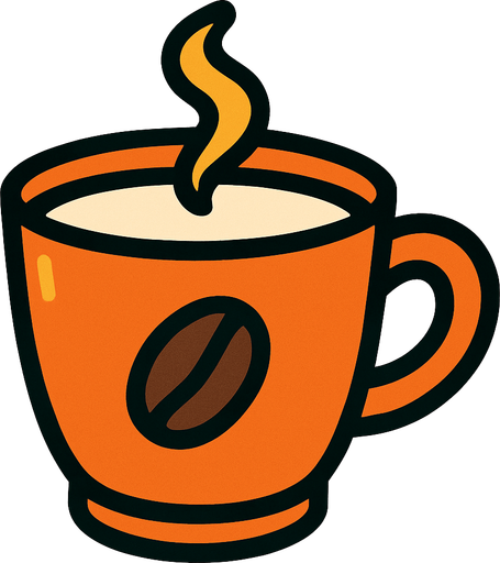 coffee cup.
In-Game asset.  2d.  High contrast.  No shadows