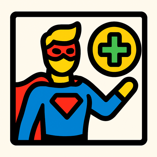 Superhero heal.
In-Game asset.  2d.  High contrast.  No shadows
