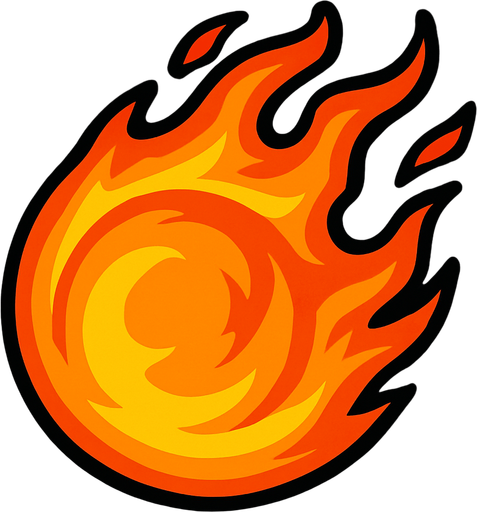 Fire ball.
In-Game asset.  2d.  High contrast.  No shadows