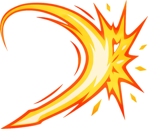 Kılıç vurma efekti.
In-Game asset.  2d.  High contrast.  No shadows