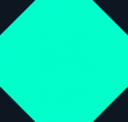 Octagon, #00ffaa, Shape, Simple, Vector.
In-Game asset.  2d.  High contrast.  No shadows