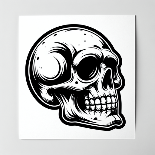 skull. clipart. cartoon. Blank background. High contrast. No shadows..