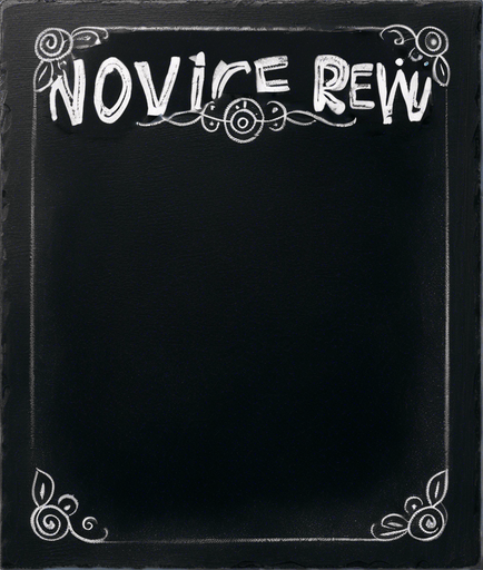 Text "NOVICE BREW" in chalk, handwritten