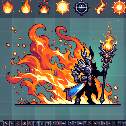 fire boaster.
Single Game Texture.  In-Game asset.  2d.  Blank background.  High contrast.  No shadows