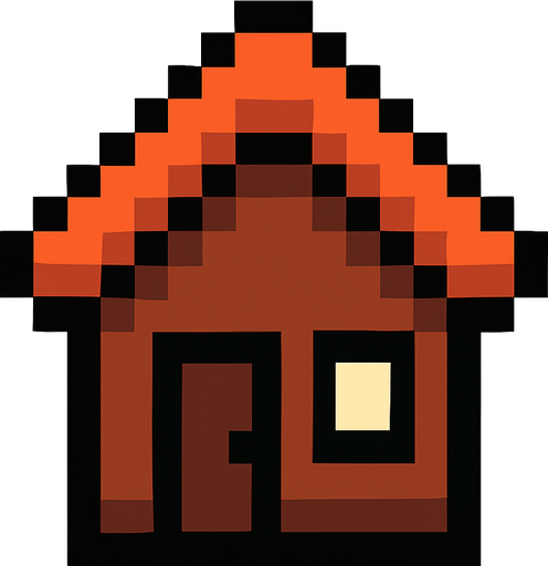 make a house 2d pixel symbol make it good.
In-Game asset.  2d.  High contrast.  No shadows