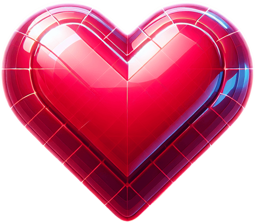 heart.
Single Game Texture. In-Game asset. 2d. Blank background. High contrast. No shadows.