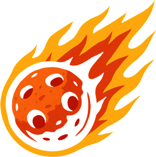 düşen bir meteor resmi.
In-Game asset.  2d.  High contrast.  No shadows