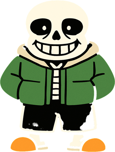 Sans pintado de color verde.
In-Game asset.  2d.  High contrast.  No shadows