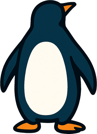 penguenin arkası dönük olsun.
In-Game asset.  2d.  High contrast.  No shadows