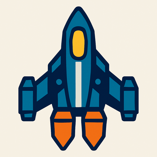 spaceship seen from up going down.
In-Game asset.  2d.  High contrast.  No shadows