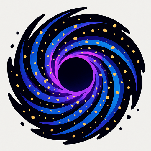 Karadelik vortex parçacık spiral.
In-Game asset.  2d.  High contrast.  No shadows