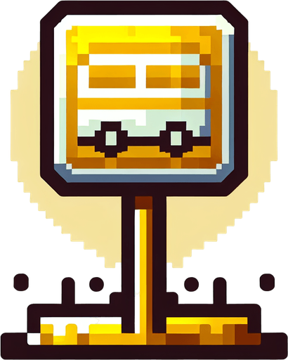 yellow bus stop symbol svg Single Game Texture. In-Game asset. 2d. No shadows. flat. detailed