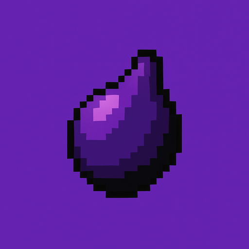 purple black mysterious unknown fruit seed 
8bit.
In-Game asset.  2d.  High contrast.  No shadows