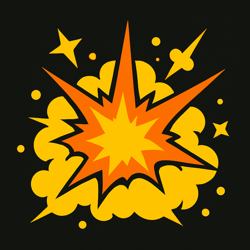 explosion.
In-Game asset.  2d.  High contrast.  No shadows