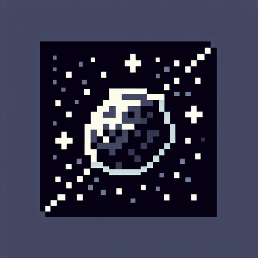 Asteroid 2D Pixel..
Single Game Texture. In-Game asset. 2d. Blank background. High contrast. No shadows.