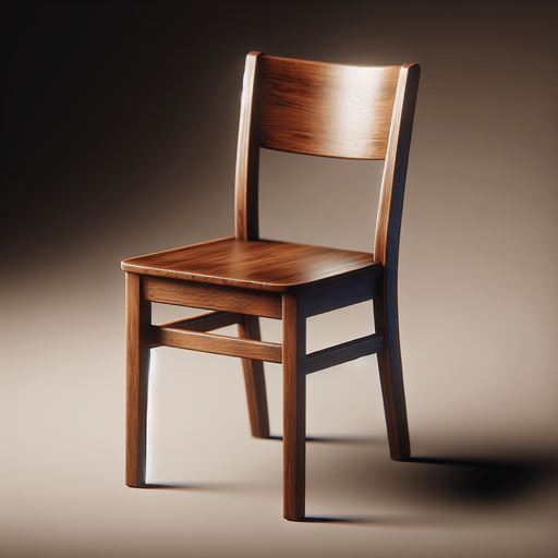 a wooden brown chair.
In-Game asset. Blank background. High contrast.