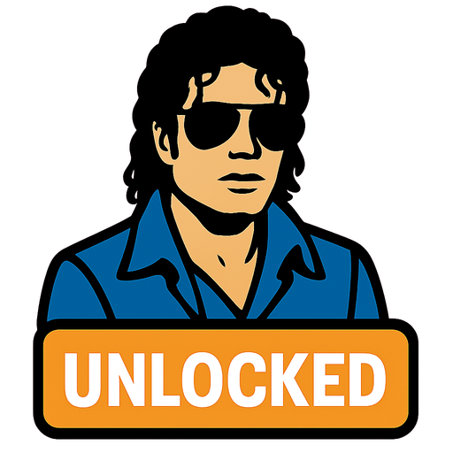 Michael Jackson unlocked button.
In-Game asset.  2d.  High contrast.  No shadows