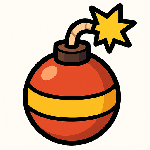 A 2D bomb in the style of Survivor.io, made by HABBY PTE. LTD..
In-Game asset.  2d.  High contrast.  No shadows