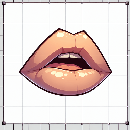 An opened pair of lips as if singing . Light Skin color. Cell shading vector art style. Facing forward. 
Single Game Texture.  In-Game asset.  2d.  Blank background.  High contrast.  No shadows