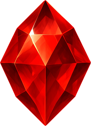 a red gem realistic.
In-Game asset.  2d.  High contrast.  No shadows