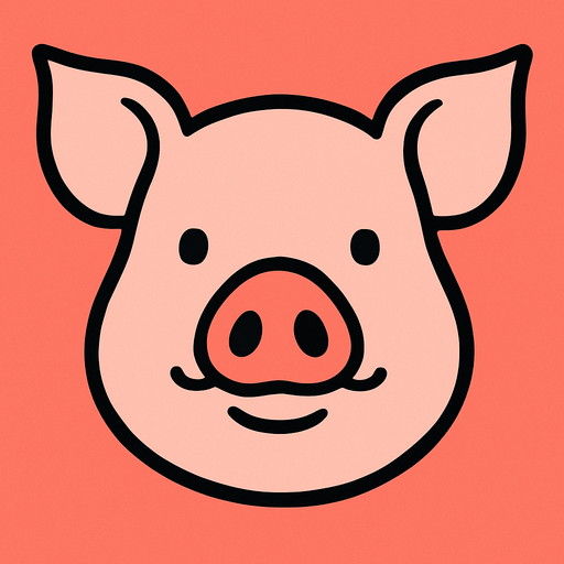 A pig's face.
High contrast.  No shadows