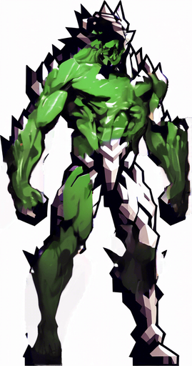 Make his body look destroyed, also make it cover with some green liquid