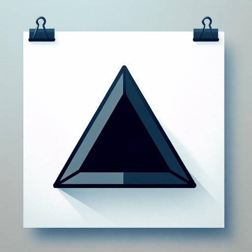 A simple Triangle, flat shaded, bevelled edges.
Single Game Texture. In-Game asset. 2d. Blank background. High contrast. No shadows.