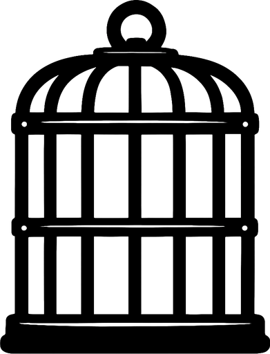 black cage.
In-Game asset.  2d.  High contrast.  No shadows