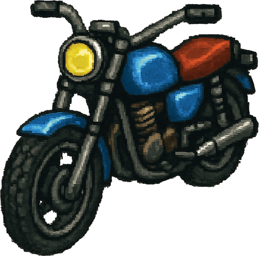 Gta2 moto
Single Game Texture. In-Game asset. 2d. Blank background. High contrast. No shadows be diagonal